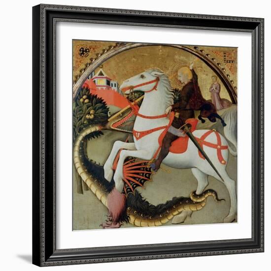 Saint George and the Dragon-Sano di Pietro-Framed Giclee Print