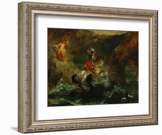 Saint George Fighting the Dragon, Also Called Perseus Delivering Andromeda-Eugene Delacroix-Framed Giclee Print