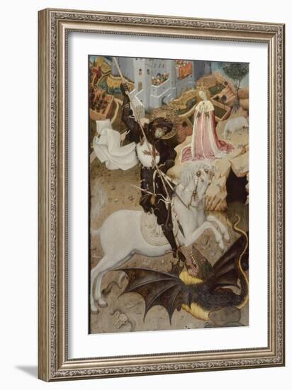 Saint George Killing the Dragon, 1434-35-Bernardo Martorell-Framed Giclee Print