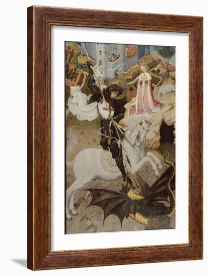 Saint George Killing the Dragon, 1434-35-Bernardo Martorell-Framed Giclee Print