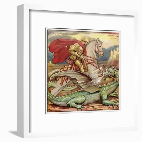 Saint George Slays the Dragon-null-Framed Art Print