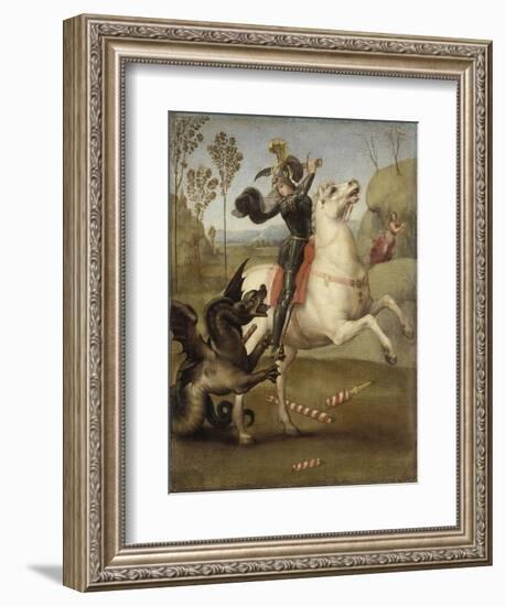 Saint Georges luttant avec le dragon-Raffaello Sanzio-Framed Giclee Print