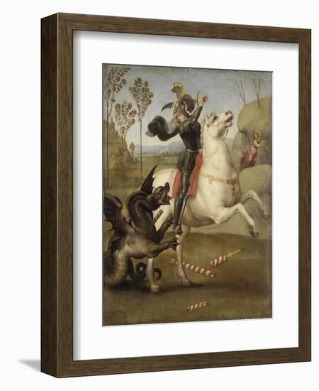 Saint Georges luttant avec le dragon-Raffaello Sanzio-Framed Giclee Print