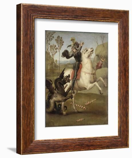 Saint Georges luttant avec le dragon-Raffaello Sanzio-Framed Giclee Print