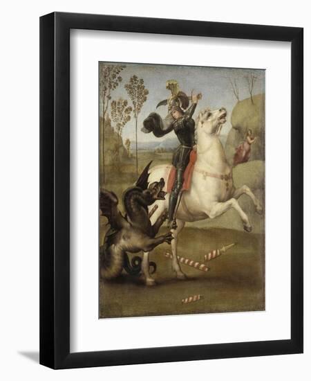 Saint Georges luttant avec le dragon-Raffaello Sanzio-Framed Giclee Print