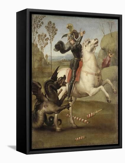 Saint Georges luttant avec le dragon-Raffaello Sanzio-Framed Premier Image Canvas