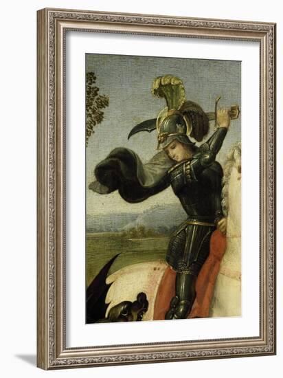 Saint Georges luttant avec le dragon-Raffaello Sanzio-Framed Giclee Print