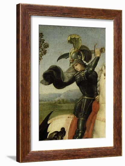 Saint Georges luttant avec le dragon-Raffaello Sanzio-Framed Giclee Print