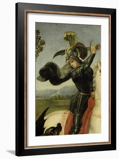 Saint Georges luttant avec le dragon-Raffaello Sanzio-Framed Giclee Print