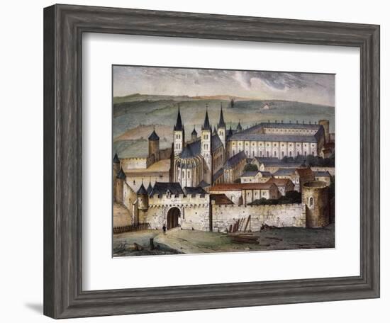 Saint-Germain-Des-Pres Abbey in Paris Lithograph-null-Framed Giclee Print