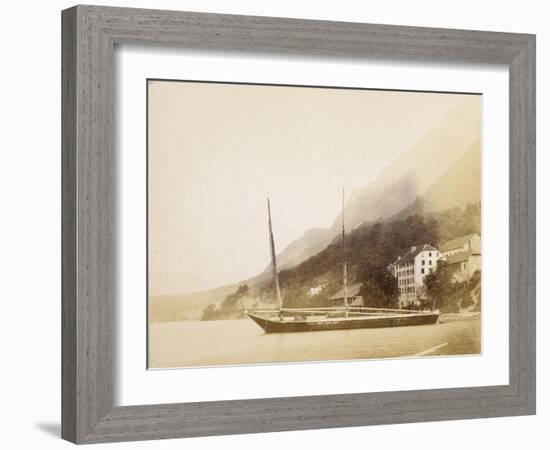 Saint-Gingolph, un navire ancré au bord du lac-Alexandre-Gustave Eiffel-Framed Giclee Print