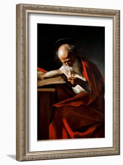 Saint Girolamo 1605 - 1606, Oil on Canvas.-Michelangelo Merisi da Caravaggio-Framed Giclee Print