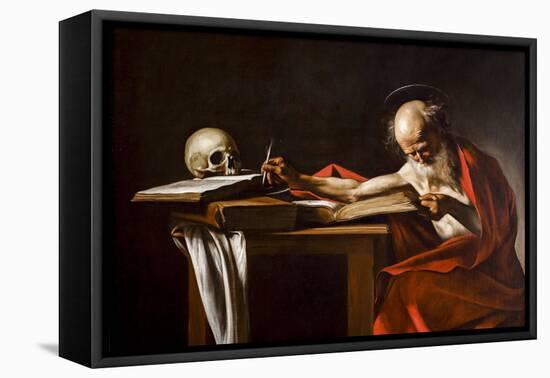 Saint Girolamo by Caravaggio-Michelangelo Merisi da Caravaggio-Framed Premier Image Canvas