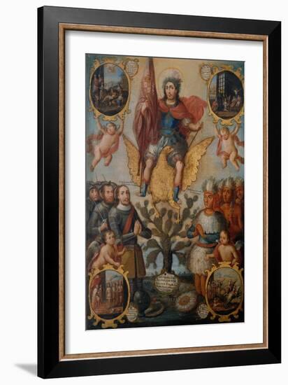 Saint Hippolytus Between Spanish and Aztec Soldiers-null-Framed Giclee Print