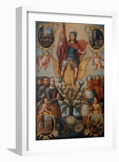 Saint Hippolytus Between Spanish and Aztec Soldiers-null-Framed Giclee Print