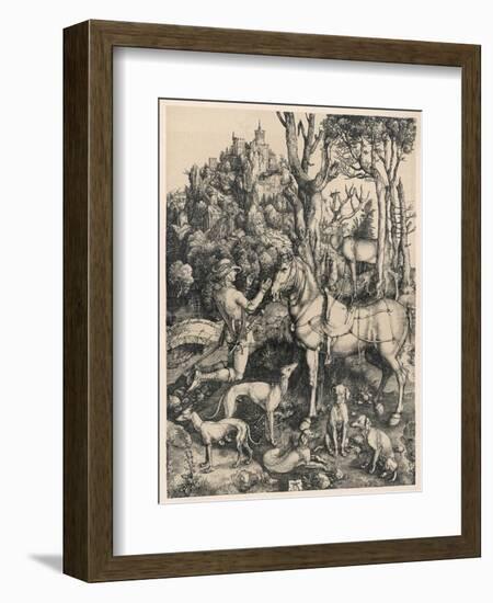 Saint Hubert French Bishop and Patron Saint of Hunters and Trappers-null-Framed Art Print