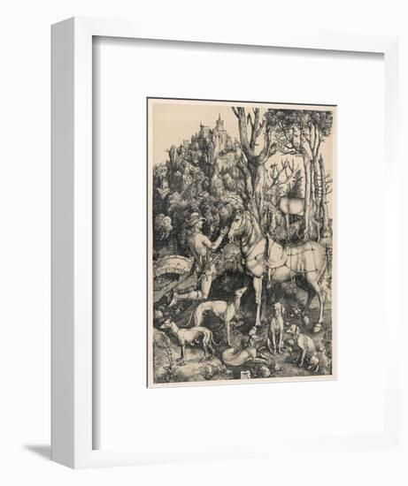 Saint Hubert French Bishop and Patron Saint of Hunters and Trappers-null-Framed Art Print