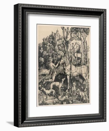 Saint Hubert French Bishop and Patron Saint of Hunters and Trappers-null-Framed Art Print
