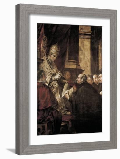 Saint Ignatius of Loyola Receiving Papal Bull from Pope Paul III-Juan de Valdes Leal-Framed Art Print