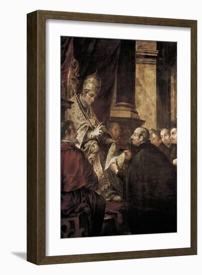 Saint Ignatius of Loyola Receiving Papal Bull from Pope Paul III-Juan de Valdes Leal-Framed Art Print