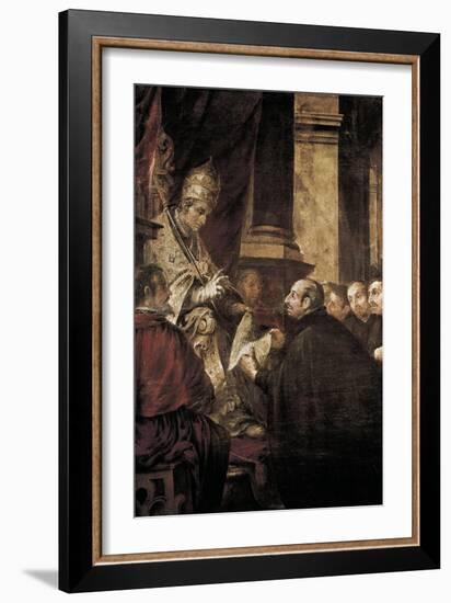 Saint Ignatius of Loyola Receiving Papal Bull from Pope Paul III-Juan de Valdes Leal-Framed Art Print