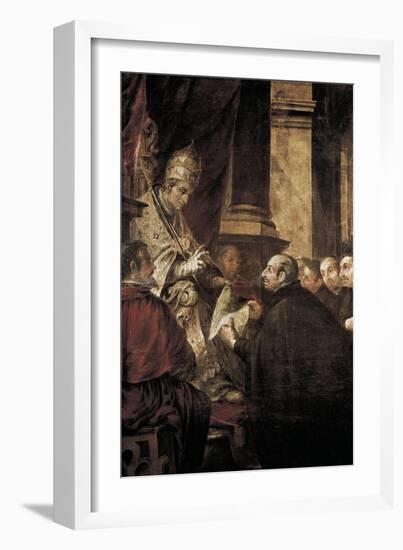 Saint Ignatius of Loyola Receiving Papal Bull from Pope Paul III-Juan de Valdes Leal-Framed Art Print