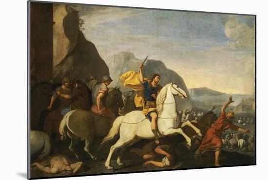 Saint James at the Battle of Clavijo-Aniello Falcone-Mounted Giclee Print