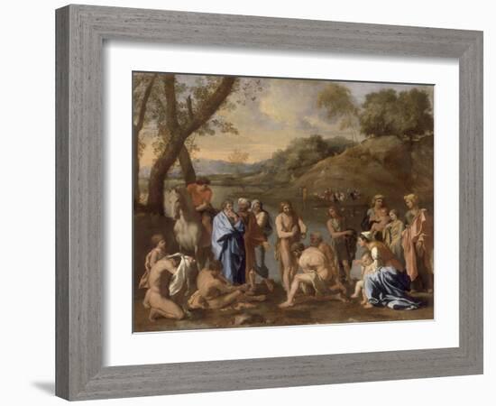 Saint Jean baptisant le peuple-Nicolas Poussin-Framed Giclee Print