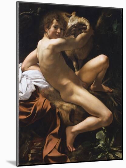 Saint Jean Baptiste. Peinture Baroque De Michelangelo Merisi Detto Il Caravaggio (Le Caravage), 17E-Michelangelo Merisi da Caravaggio-Mounted Giclee Print