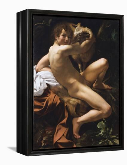 Saint Jean Baptiste. Peinture Baroque De Michelangelo Merisi Detto Il Caravaggio (Le Caravage), 17E-Michelangelo Merisi da Caravaggio-Framed Premier Image Canvas