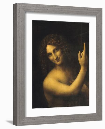 Saint Jean Baptiste-Leonardo da Vinci-Framed Giclee Print