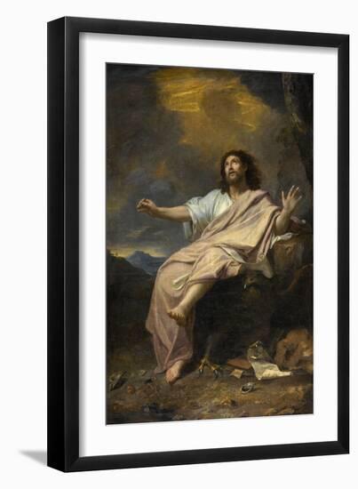 Saint Jean l'évangéliste à Patmos-Charles Le Brun-Framed Giclee Print