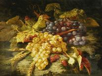 Grapes, Bearded Wheat and Strawberries on a Rocky Ledge-Saint-Jean Simon-Framed Giclee Print