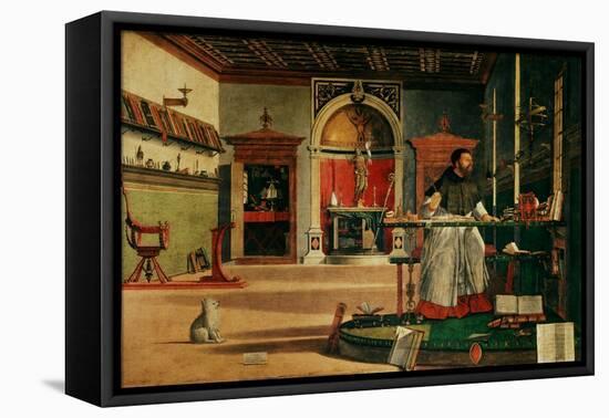 Saint Jerome (341-420) in his Study-Vittore Carpaccio-Framed Premier Image Canvas