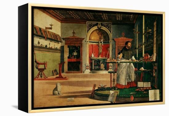 Saint Jerome (341-420) in his Study-Vittore Carpaccio-Framed Premier Image Canvas