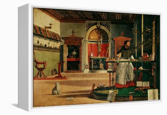 Saint Jerome (341-420) in his Study-Vittore Carpaccio-Framed Premier Image Canvas