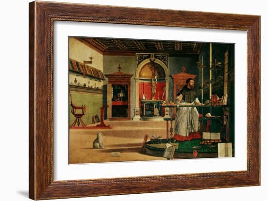 Saint Jerome (341-420) in his Study-Vittore Carpaccio-Framed Giclee Print