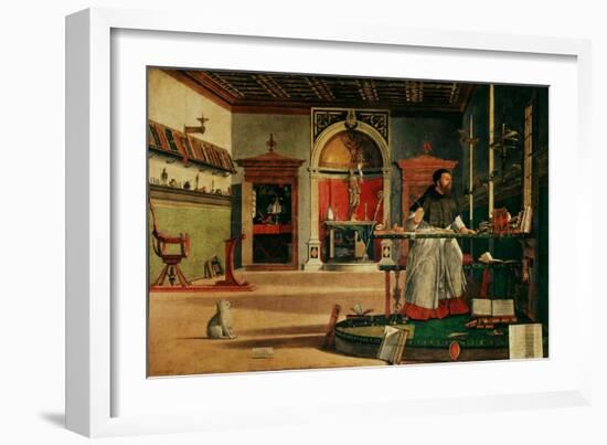 Saint Jerome (341-420) in his Study-Vittore Carpaccio-Framed Giclee Print