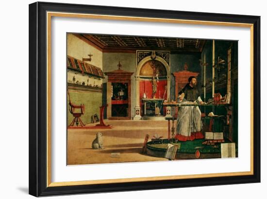 Saint Jerome (341-420) in his Study-Vittore Carpaccio-Framed Giclee Print