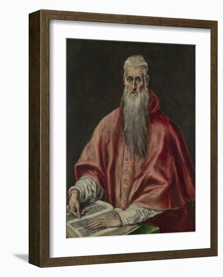 Saint Jerome as Cardinal, 1590-1600-El Greco-Framed Giclee Print