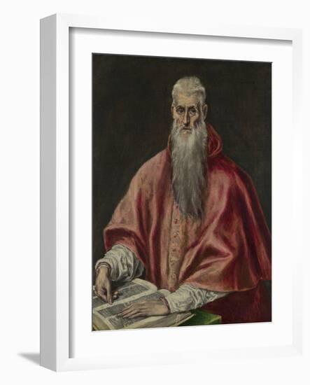 Saint Jerome as Cardinal, 1590-1600-El Greco-Framed Giclee Print