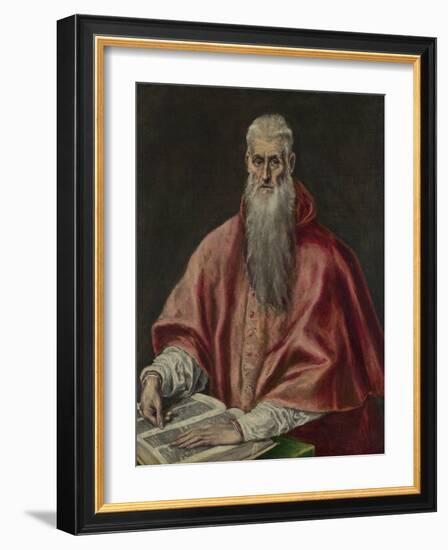 Saint Jerome as Cardinal, 1590-1600-El Greco-Framed Giclee Print