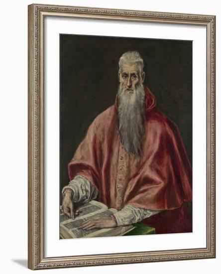 Saint Jerome as Cardinal, 1590-1600-El Greco-Framed Giclee Print