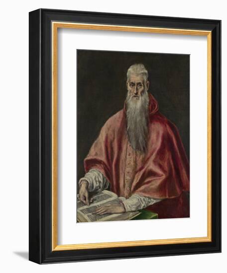 Saint Jerome as Cardinal, 1590-1600-El Greco-Framed Giclee Print