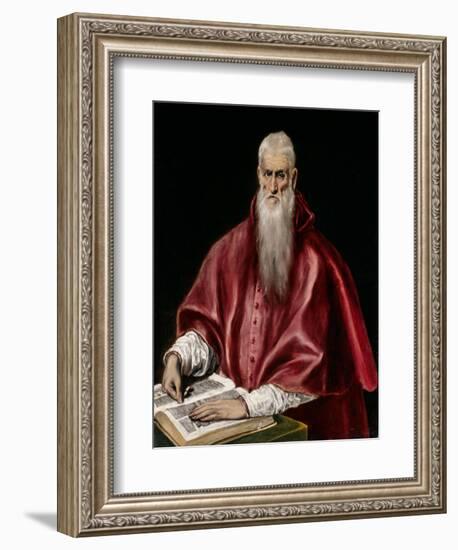 Saint Jerome as Scholar, c.1610-El Greco-Framed Giclee Print