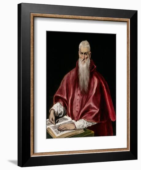 Saint Jerome as Scholar, c.1610-El Greco-Framed Giclee Print