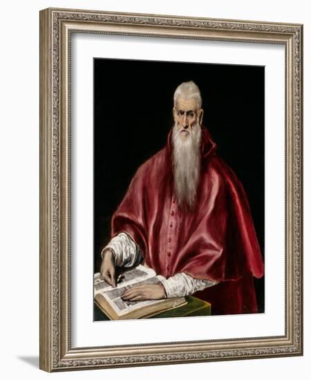 Saint Jerome as Scholar, c.1610-El Greco-Framed Giclee Print