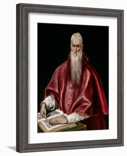 Saint Jerome as Scholar, c.1610-El Greco-Framed Giclee Print