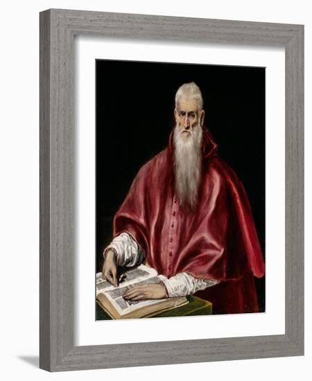 Saint Jerome as Scholar, c.1610-El Greco-Framed Giclee Print