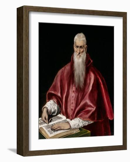 Saint Jerome as Scholar, c.1610-El Greco-Framed Giclee Print